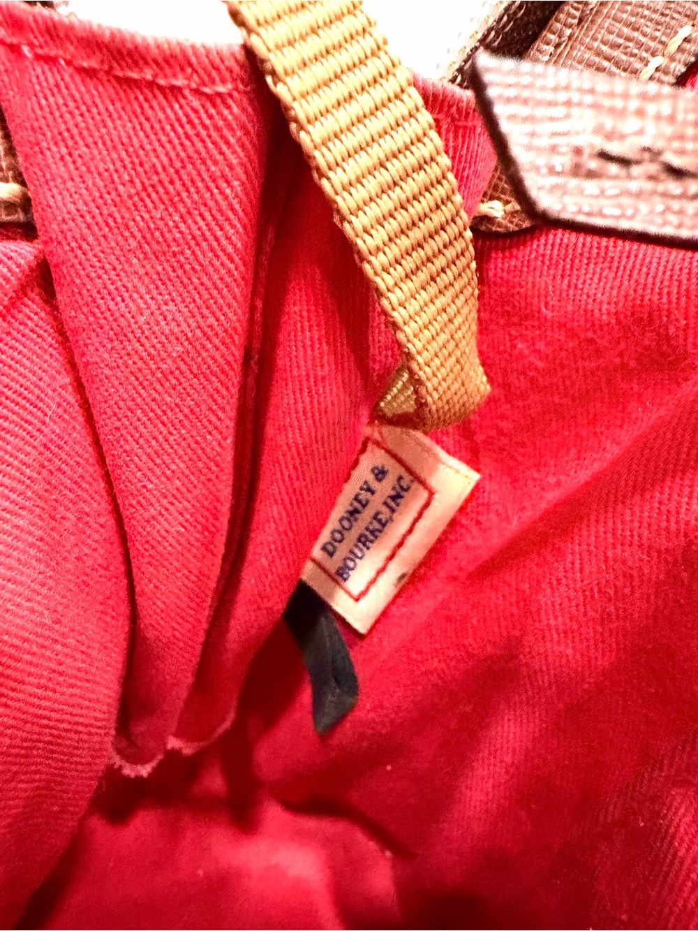 Dooney & Bourke Tan and Brown Signature Satchel with Pineapple Charm - Picture 8 of 9